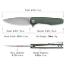 TRIVISA Hummingbird-GM JM07-GM-14 – 2.9" 14C28N Drop Point Liner Lock Knife with Micarta Handle
