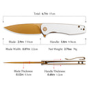 TRIVISA Hummingbird-WG JM07-WG-14 – 2.9" 14C28N Drop Point Liner Lock Knife with G10 Handle