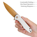 TRIVISA Hummingbird-WG JM07-WG-14 – 2.9" 14C28N Drop Point Liner Lock Knife with G10 Handle