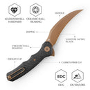 TRIVISA Lacerta-CG TY19-CG-14 – 3.34" 14C28N Pointed Liner Lock Knife with Carbon Fiber G10 Handle