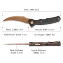 TRIVISA Lacerta-CG TY19-CG-14 – 3.34" 14C28N Pointed Liner Lock Knife with Carbon Fiber G10 Handle