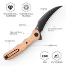 TRIVISA Lacerta-CU TY19-CU-14 – 3.34" 14C28N Pointed Liner Lock Knife with Copper Foil Handle