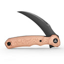 TRIVISA Lacerta-CU TY19-CU-14 – 3.34" 14C28N Pointed Liner Lock Knife with Copper Foil Handle