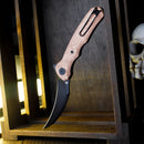 TRIVISA Lacerta-CU TY19-CU-14 – 3.34" 14C28N Pointed Liner Lock Knife with Copper Foil Handle
