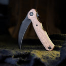 TRIVISA Lacerta-CU TY19-CU-14 – 3.34" 14C28N Pointed Liner Lock Knife with Copper Foil Handle