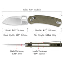 TRIVISA Lamb-03G TY26-G-N – 3.01" N690 Sheepfoot Crossbar Lock Knife with G10 Handle