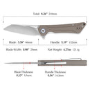 TRIVISA Monoceros-03D TY25-DG – 3.38" 14C28N Cleaver Point Liner Lock Knife with G10 Handle