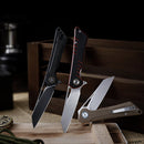 TRIVISA Monoceros-03D TY25-DG – 3.38" 14C28N Cleaver Point Liner Lock Knife with G10 Handle