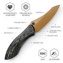 TRIVISA Rhino-RG JM08-RG-M – 3.2" M390 Drop Point Frame Lock Knife with Carbon Fiber Titanium Handle