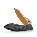 TRIVISA Rhino-RG JM08-RG-M – 3.2" M390 Drop Point Frame Lock Knife with Carbon Fiber Titanium Handle