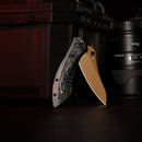 TRIVISA Rhino-RG JM08-RG-M – 3.2" M390 Drop Point Frame Lock Knife with Carbon Fiber Titanium Handle