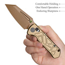 TRIVISA Skarn-RG JM11-RG-M folding knife with blade partially open and ergonomic handle