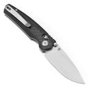 Tenable Raven T2109V1 – 3.14" Stonewashed 14C28N Drop Point Blade, Twill Carbon Fiber Laminate over G10 Handle, Crossbar Lock – Designed by Black Bird Blades