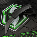 Heretic ROC Auto OTF 3.18" Hawkbill DLC CPM-Magnacut Black Aluminum Handles