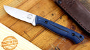 White River Jason Fry Utility Hunter – 3" CPM S35VN Fixed Blade Knife, Blue/Black G10, Leather Sheath