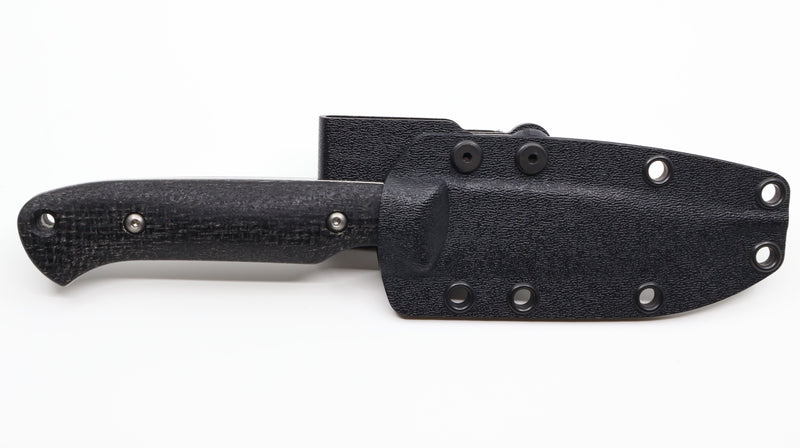 White River Hunter Fixed Blade Knife – 3.5" Magnacut Steel, Black Burlap Micarta, USA Made