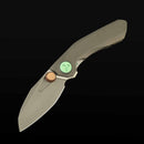 Reate VK-FROK Ti-Dark Frost front view – 3.2" dark frosted satin Elmax drop point folding knife