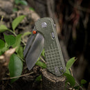 Vosteed Hedgehog A1311 – 2.99" S35VN Modified Sheepsfoot Top Liner Lock Knife with Olive Green Micarta Handle
