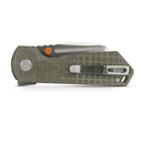 Vosteed Hedgehog A1311 – 2.99" S35VN Modified Sheepsfoot Top Liner Lock Knife with Olive Green Micarta Handle