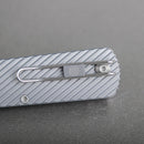 Vosteed Vombat Crossbar Lock Knife 2.92" M390 Satin Zulu Blade Gray Aluminum Handle A4104