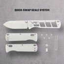 Vosteed Vombat Crossbar Lock Knife 2.92" M390 Satin Zulu Blade Gray Aluminum Handle A4104
