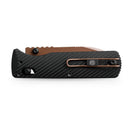 Vosteed Vombat Crossbar Lock Knife 2.92" M390 Copper Dune Blade Black Aluminum Handle A4107