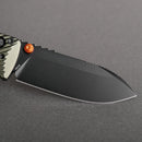 Vosteed Vombat Crossbar Lock Knife 2.92" M390 Black Stonewash Blade Olive Green Aluminum Handle A4105