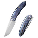 Remette Wild Species WD108-N3 – 3.27″ M390 drop point, blue flamed titanium folding knife