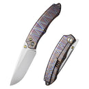Remette Wild Species WD108-N4 – 3.27″ M390 drop point, tiger stripe anodized titanium folding knife