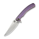WE Knife Dracarys WE25061B-2 – 3.58" Bohler M390 Clip Point Frame Lock Knife with Purple & Golden Titanium Handle