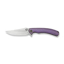 WE Knife Dracarys WE25061B-2 – 3.58" Bohler M390 Clip Point Frame Lock Knife with Purple & Golden Titanium Handle