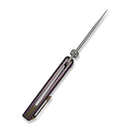 WE Knife Dracarys WE25061B-2 – 3.58" Bohler M390 Clip Point Frame Lock Knife with Purple & Golden Titanium Handle