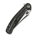 WE Knife Dracarys WE25061B-5 – 3.58" Bohler M390 Clip Point Frame Lock Knife with Black Titanium Handle