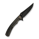 WE Knife Dracarys WE25061B-4 – 3.58" Bohler M390 Clip Point Frame Lock Knife with Bronze & Black Titanium Handle