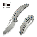 We Knife Co Ltd Epaulette  3.45" Bohler M390 Polished Bead Blasted Blue, Titanium WE24024-3