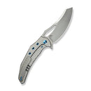 We Knife Co Ltd Epaulette  3.45" Bohler M390 Polished Bead Blasted Blue, Titanium WE24024-3