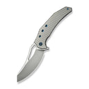We Knife Co Ltd Epaulette  3.45" Bohler M390 Polished Bead Blasted Blue, Titanium WE24024-3