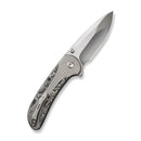We Knife Co Ltd Zizzit 3.8" CPM 20CV Polished Bead Blasted Titanium With Aluminum Foil Carbon Fiber Inlay WE23031-2
