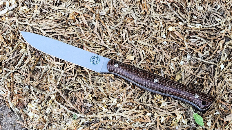 White River Exodus 4 Jackalope Fixed Blade Knife – 3.88" S35VN Steel, Natural Canvas Micarta, USA Made