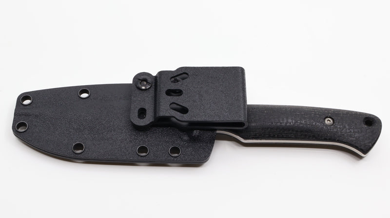 White River Hunter Fixed Blade Knife – 3.5" Magnacut Steel, Black Burlap Micarta, USA Made