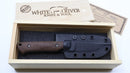 White River Knives Small Game Fixed Blade Knife – 2.62" Magnacut Steel, Black Burlap Micarta Handles