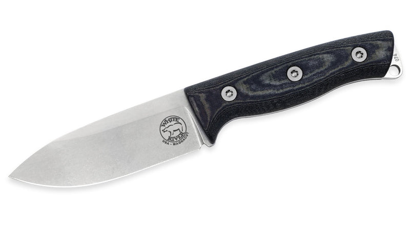 White River Ursus Cub Fixed Blade Knife – 3.5in Magnacut, Black/OD Linen Micarta