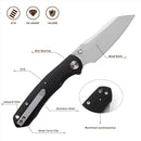 Wixco Axor WX15-B – 3.35" 14C28N Modified Sheepfoot Liner Lock Knife