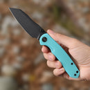 Wixco Axor WX15-C – 3.35" 14C28N Modified Sheepfoot Blue G10 Liner Lock Knife
