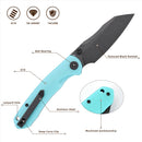 Wixco Axor WX15-C – 3.35" 14C28N Modified Sheepfoot Blue G10 Liner Lock Knife
