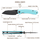 Wixco Axor WX15-C – 3.35" 14C28N Modified Sheepfoot Blue G10 Liner Lock Knife