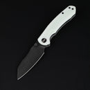 Wixco Axor WX15-D – 3.35" 14C28N Modified Sheepfoot White Jade G10 Liner Lock Knife