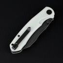 Wixco Axor WX15-D – 3.35" 14C28N Modified Sheepfoot White Jade G10 Liner Lock Knife