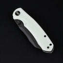 Wixco Axor WX15-D – 3.35" 14C28N Modified Sheepfoot White Jade G10 Liner Lock Knife