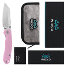 Wixco Axor WX15-E – 3.35" 14C28N Modified Sheepfoot Pink G10 Liner Lock Knife